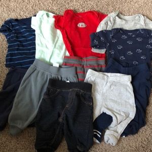 Carters boys size 3 months variety onesies and pants
